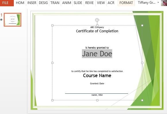 course completion certificate template for powerpoint format of course completion certificate
