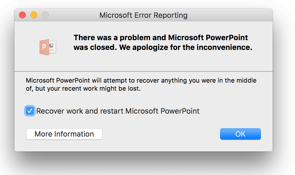 microsoft excel 2016 mac crash