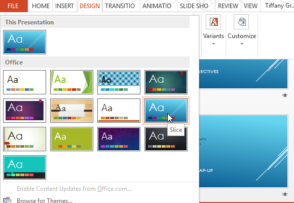 slice theme word 2013