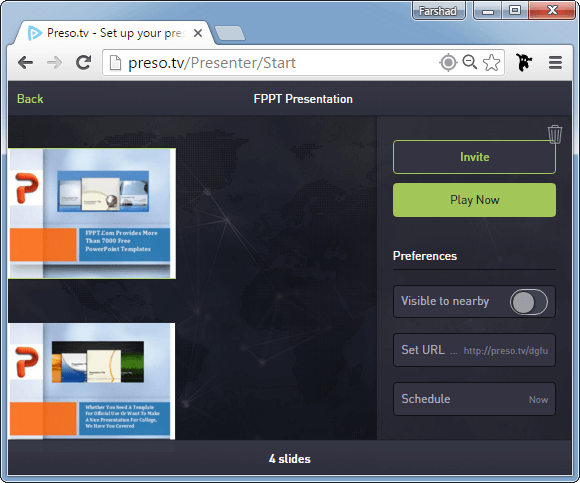 share presentation slides via