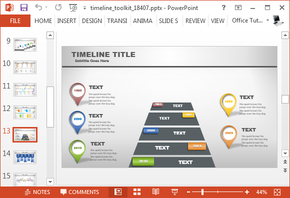 animated timeline generator template for powerpoint