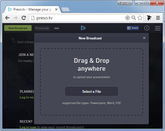 upload and broadcast your