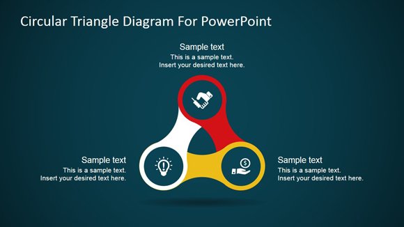 circular triangle diagram for powerpoint fppt
