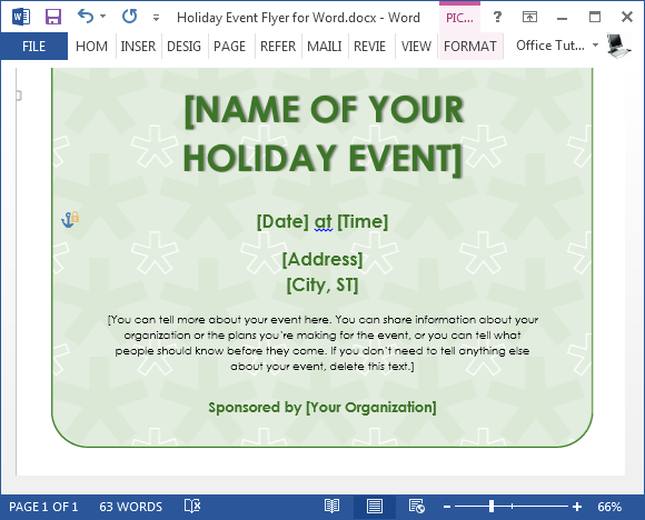 making a flyer in word