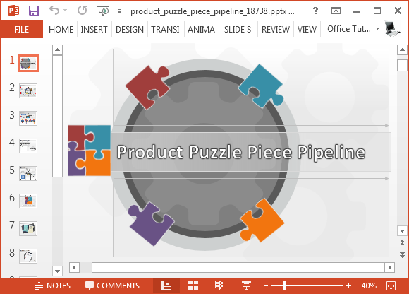 product puzzle piece pipeline template for powerpoint fppt