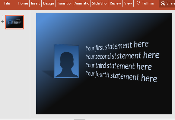 silhouette with quotations powerpoint template