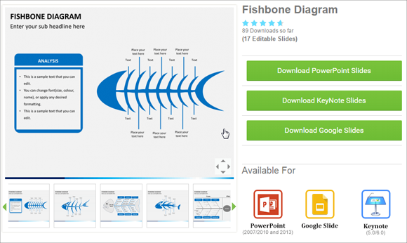 editable fishbone diagram slide