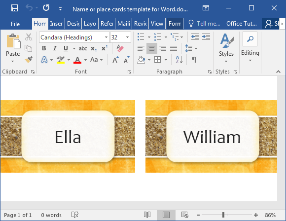 How To Make Place Cards In Word
