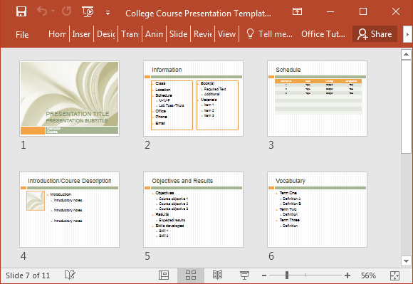 course presentation template