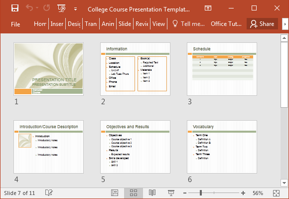 course presentation example