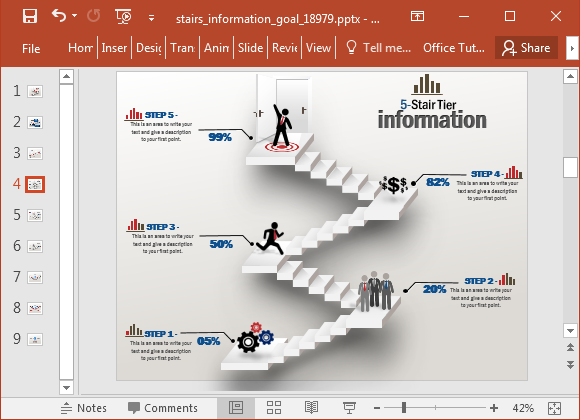 animated stairway powerpoint template staircase templates
