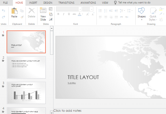 free north america map powerpoint template