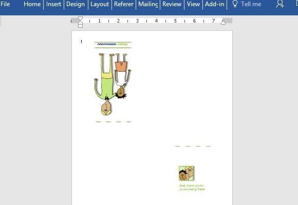 making a card in word