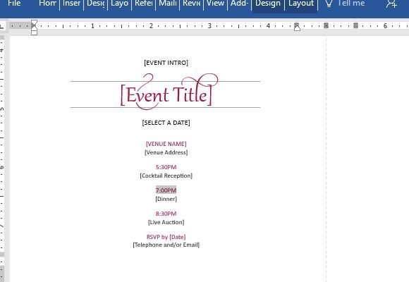 rsvp template for event