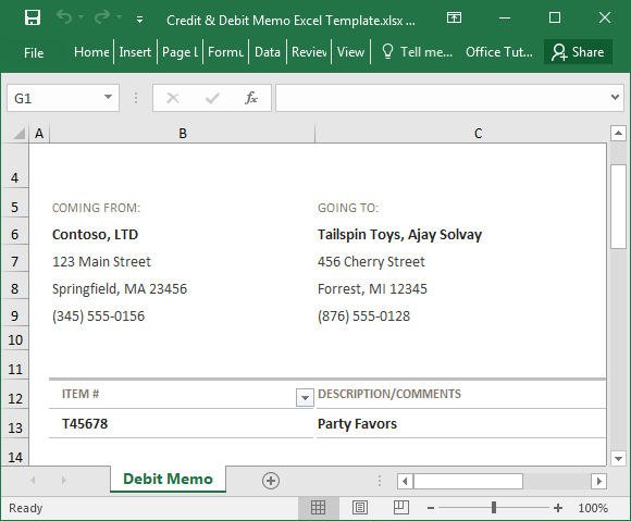 Credit Debit Memo Excel Template credit-debit-memo-excel-template
