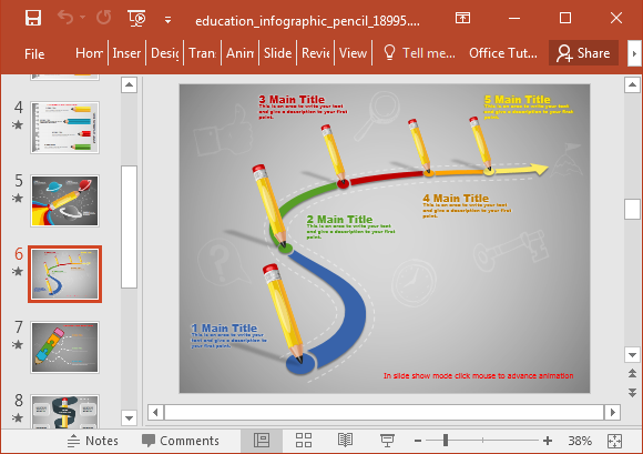 animated education infographic powerpoint template