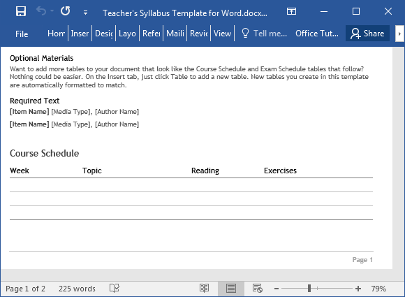 teachers syllabus template for word fppt syllabus template