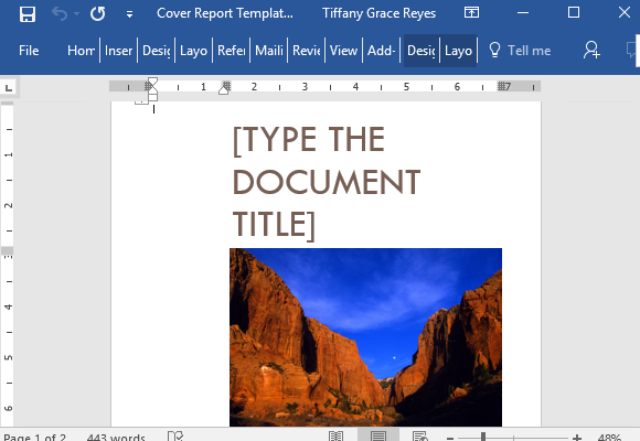 Report Template Word 2013