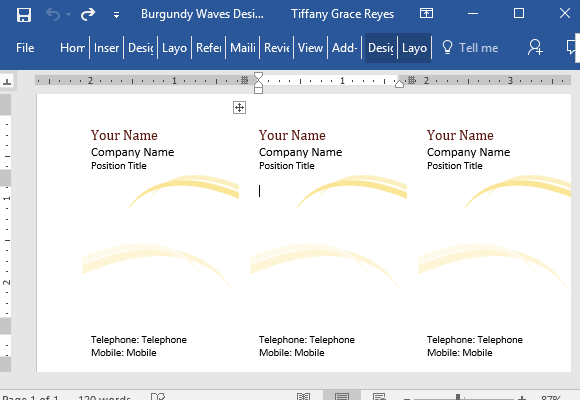 waves business cards template for word information cards templates