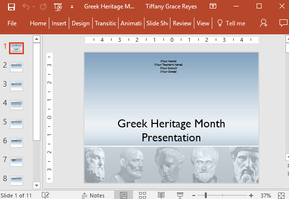 greek heritage month powerpoint template greek template