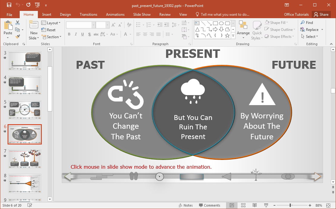 infographic slide for past present and future