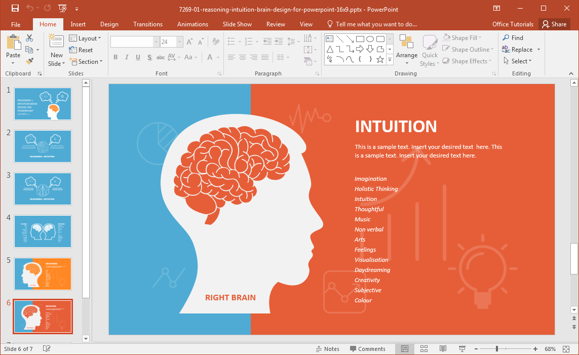 Powerpoint Template Free Brain