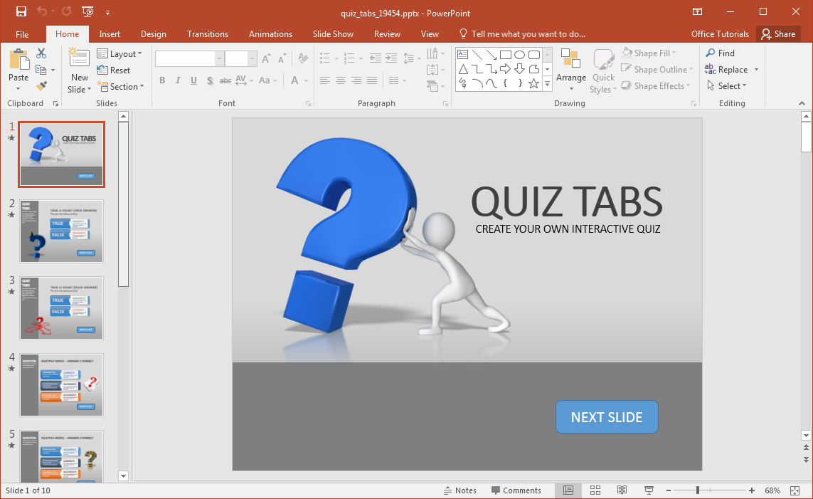 example of quiz presentation