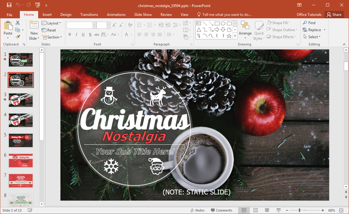 animated christmas nostalgia powerpoint template