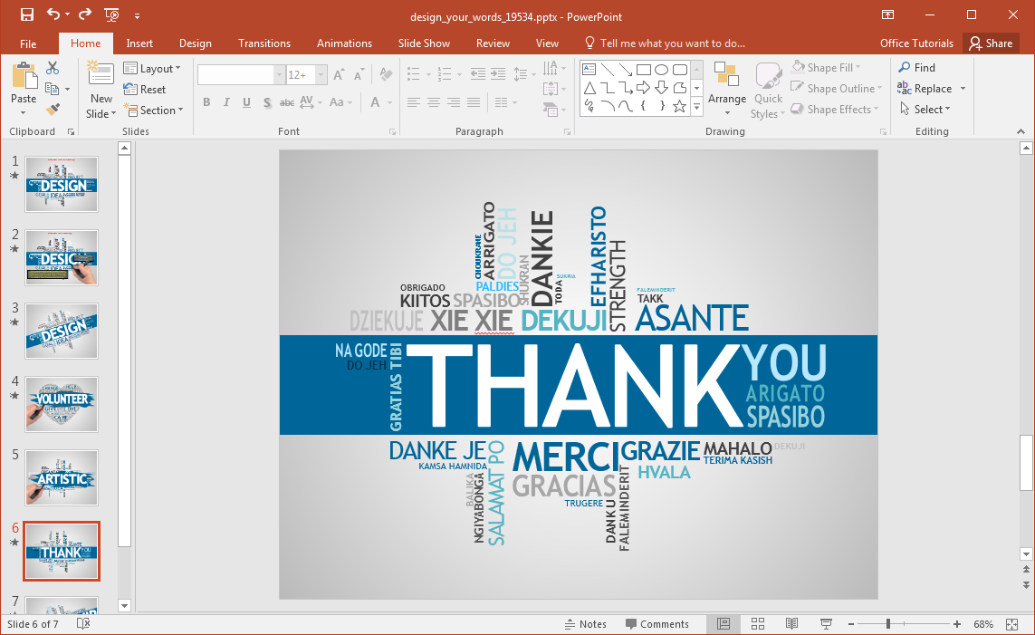 words used in powerpoint presentation