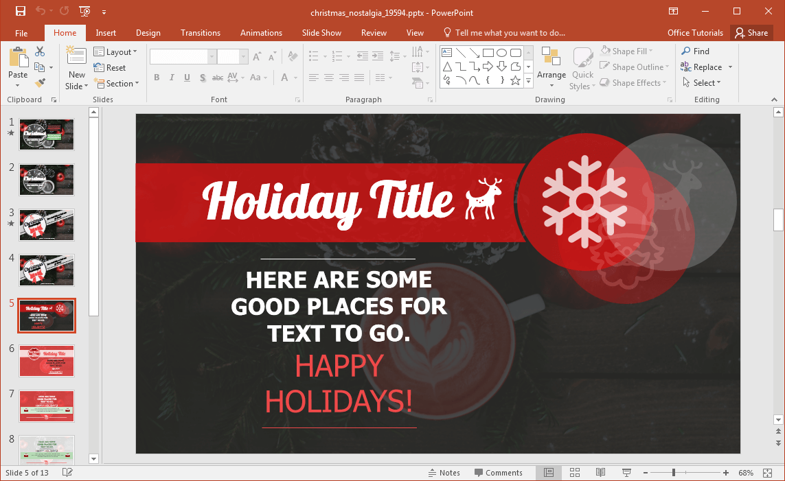 animated christmas nostalgia powerpoint template