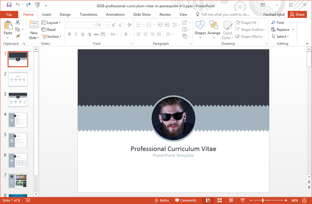 Professional Curriculum Vitae PowerPoint Template professional-curriculum-vitae-powerpoint-template