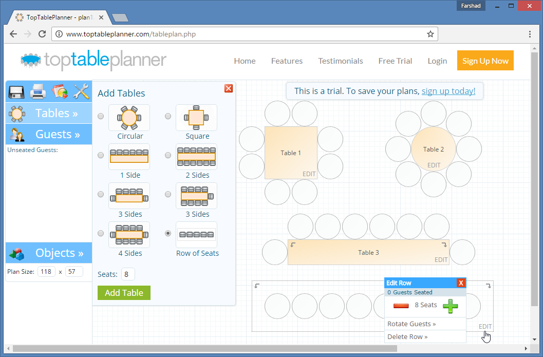 wedding seating arrangement tool
