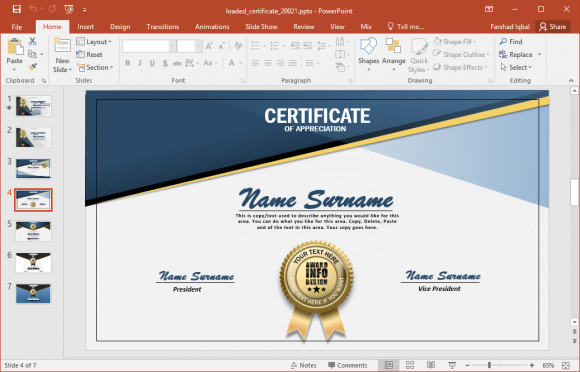 design your own personalized certificates fppt