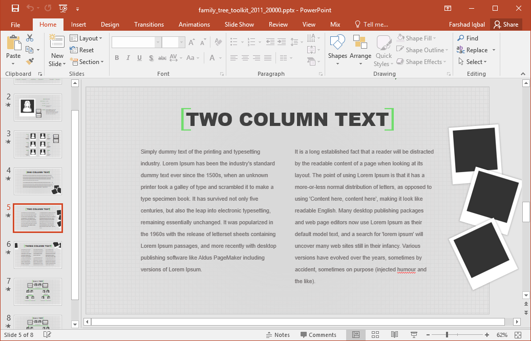 animated family tree presentation template for powerpoint