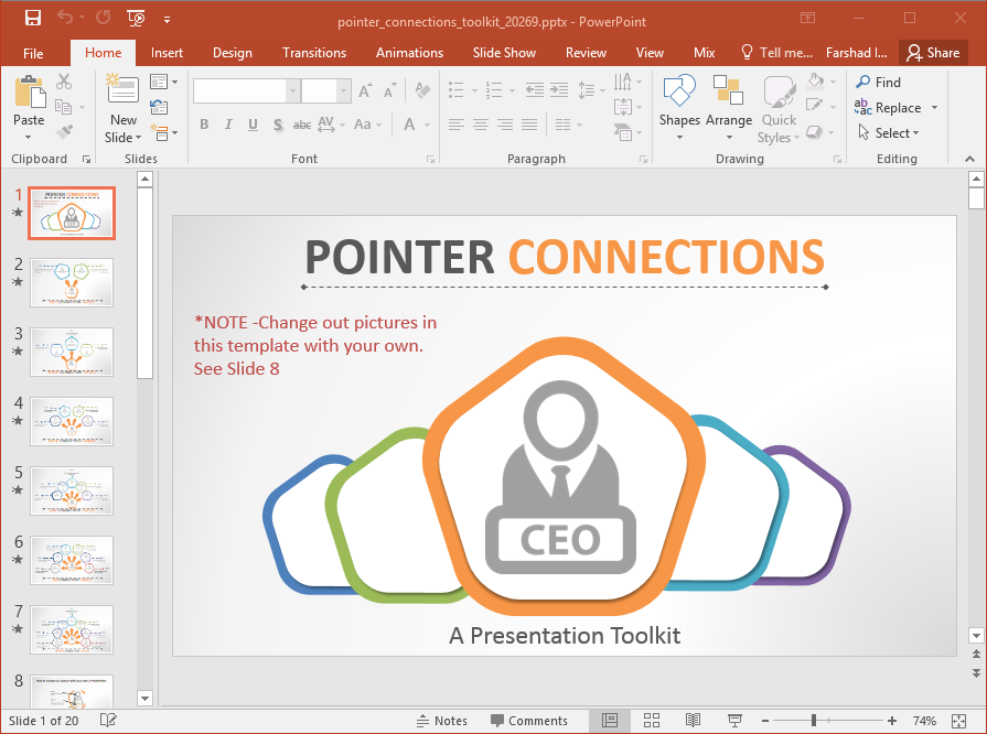 Animated Pointer Connections Template For Point