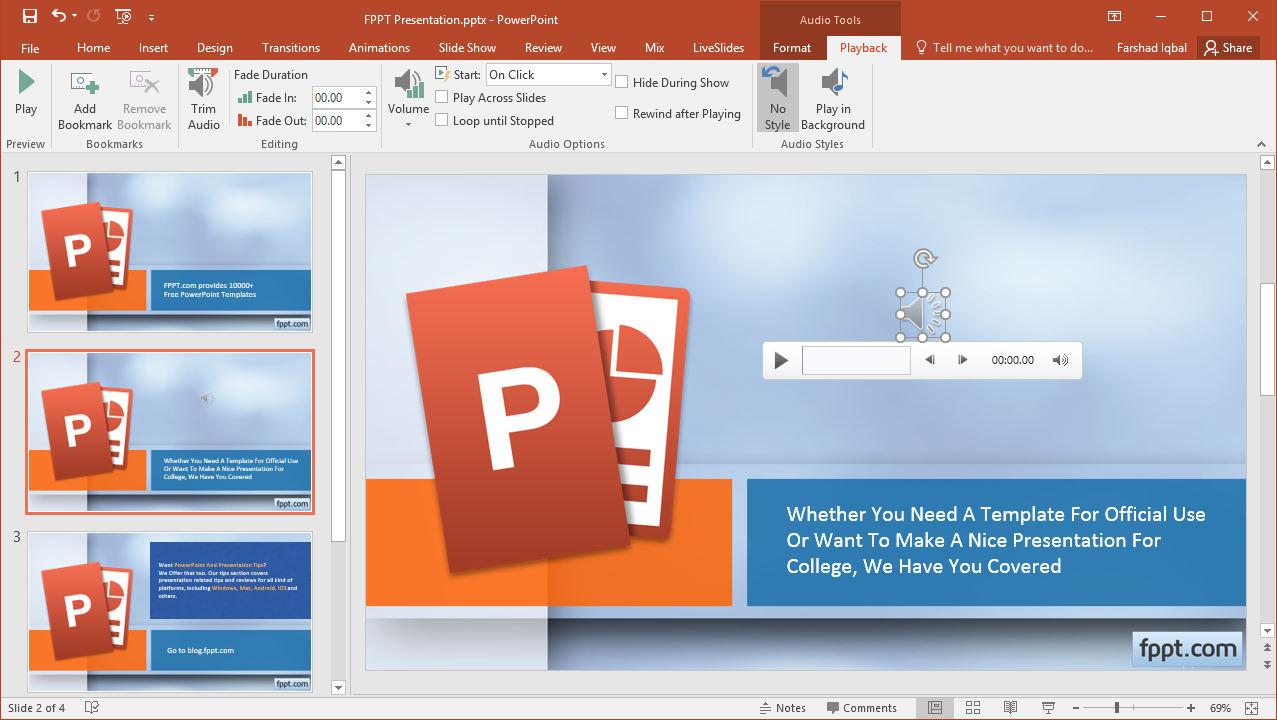how to make powerpoint presentation with audio