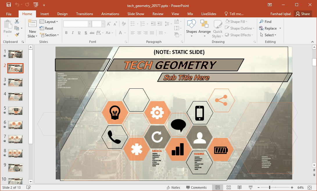 animated tech geometry powerpoint template