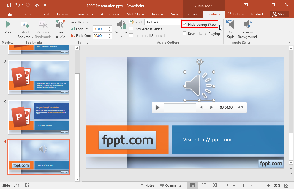 How to Hide Speaker Icon in PowerPoint SlideShow Mode
