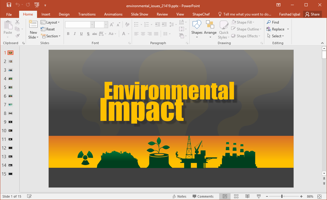 animated environmental issues powerpoint template