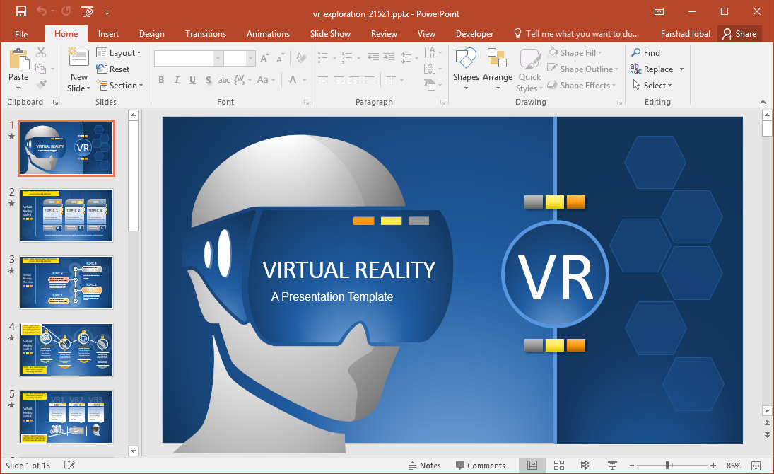 virtual reality presentation template