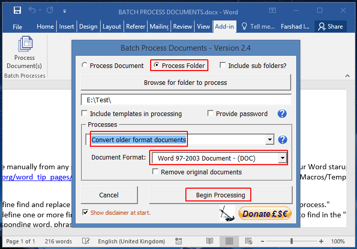 documents format