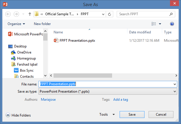 microsoft powerpoint presentation extension