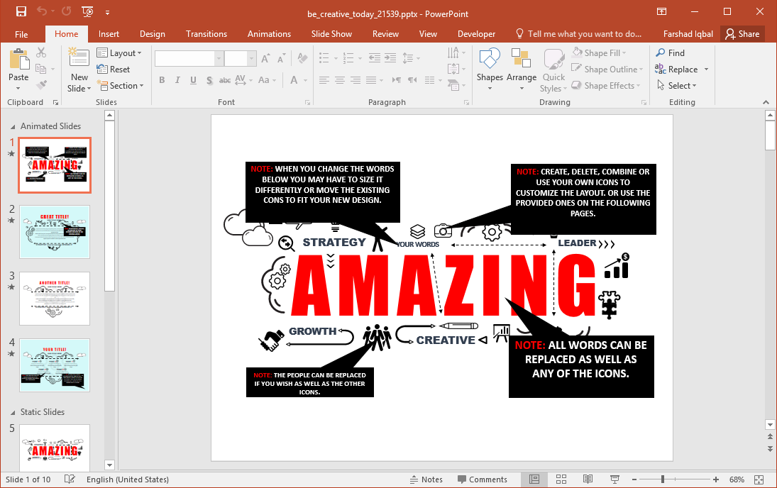 the creative powerpoint template fppt