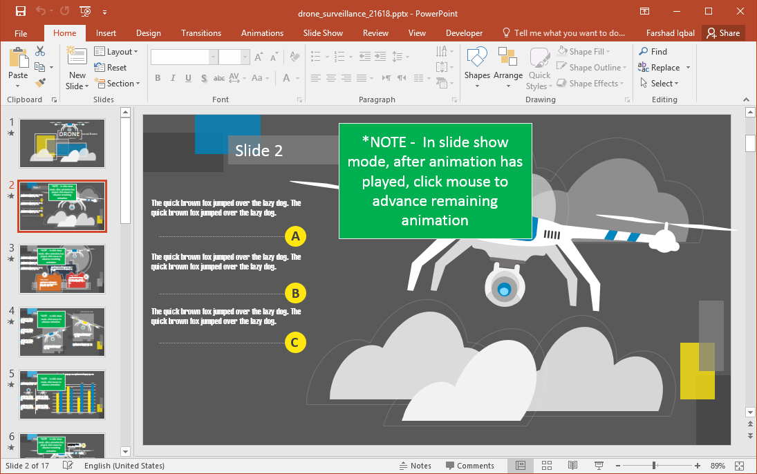 animated copter drone powerpoint