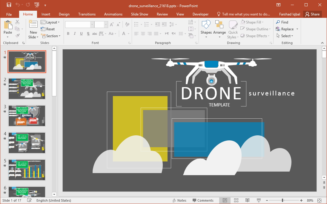 animated copter drone powerpoint