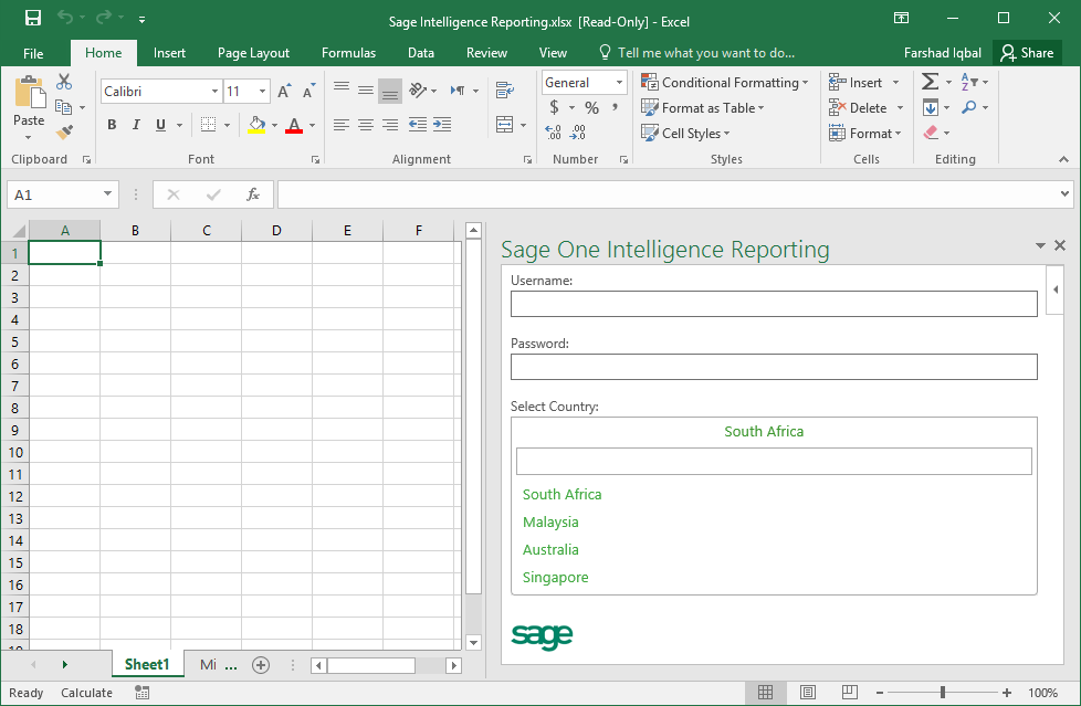 Design Your Financial Reports in Excel with Sage One Addin