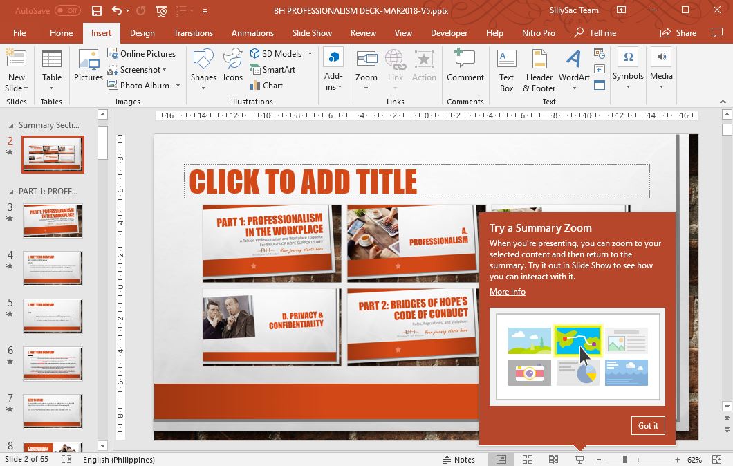 how to zoom in a powerpoint presentation