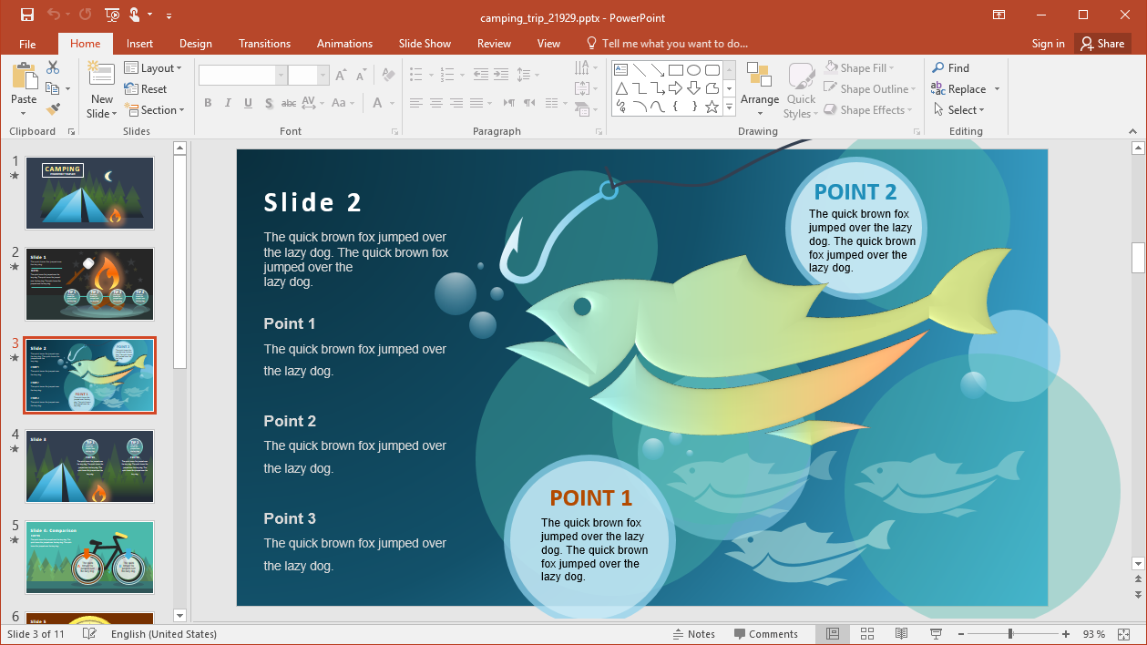 animated camp trip powerpoint template camping powerpoint template