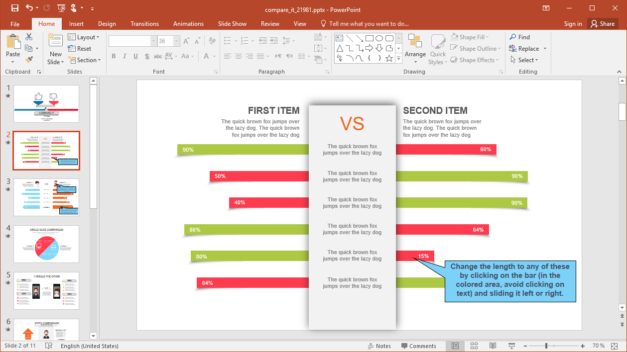 animated compare it powerpoint template comparison chart powerpoint