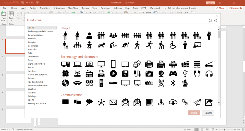 icons in powerpoint presentations